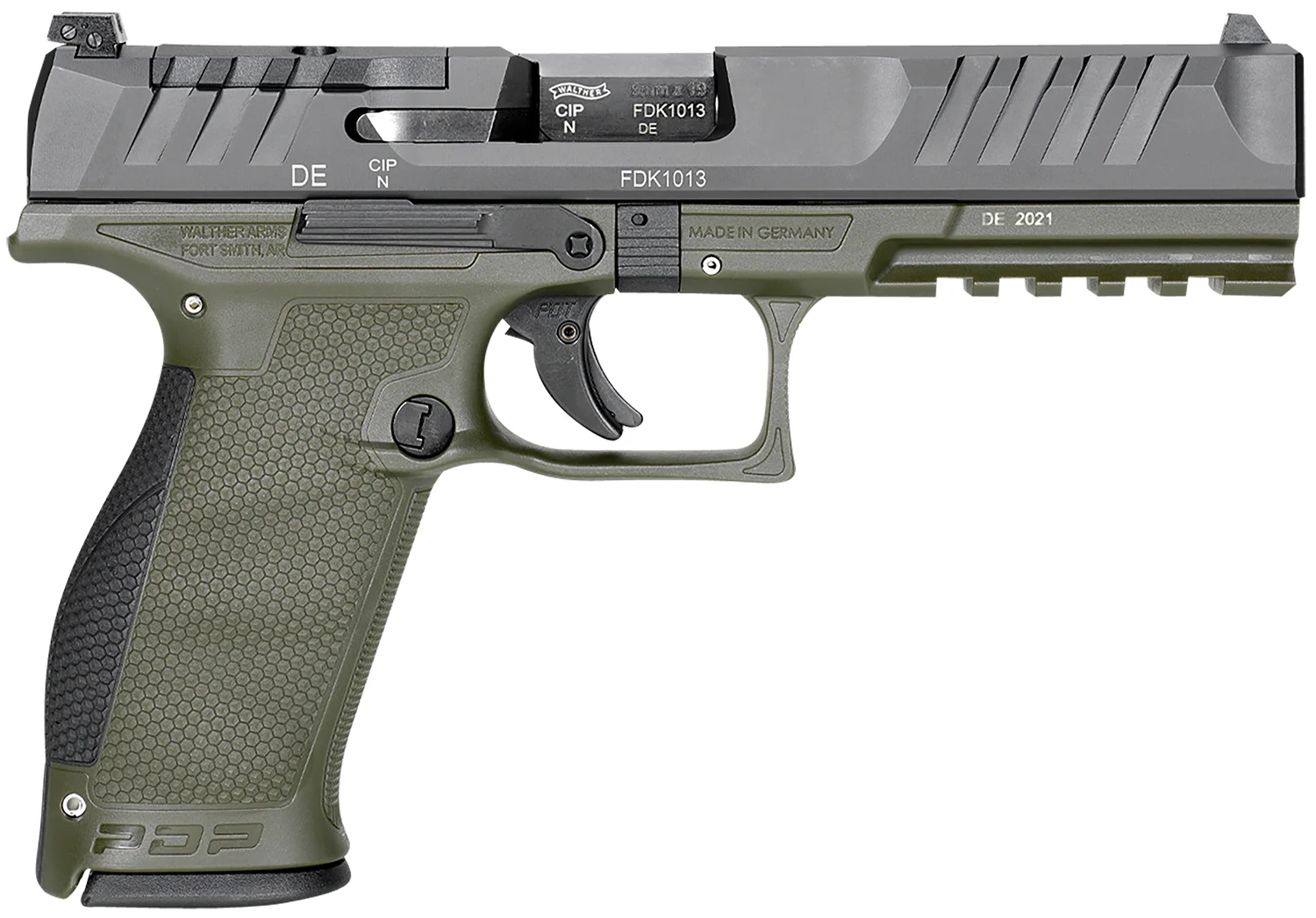 Walther Arms 2858398 PDP Optic Ready 9mm Luger 5" 18+1 Black Steel Slide Performance Duty Textured Polymer Grip (Full Size)