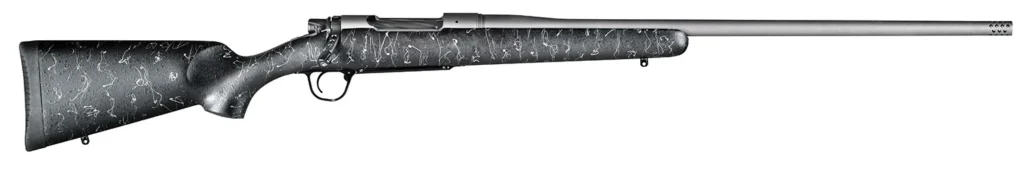 Christensen Arms CA10280214411 Mesa  300 Win Mag 3+1 24" Threaded Barrel, Tungsten Gray Cerakote, Black with Gray Webbing Stock
