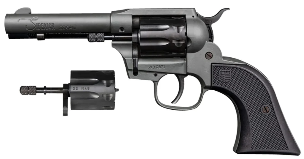 Diamondback DB0500A051 Sidekick  22 LR/22 Mag 9 Shot, 4.50" Dark Gray Cerakote Steel Barrel & Cylinder, Dark Gray Cerakote Zinc Alloy Frame, Black Polymer Grip, Hammer Safety, Exposed Hammer