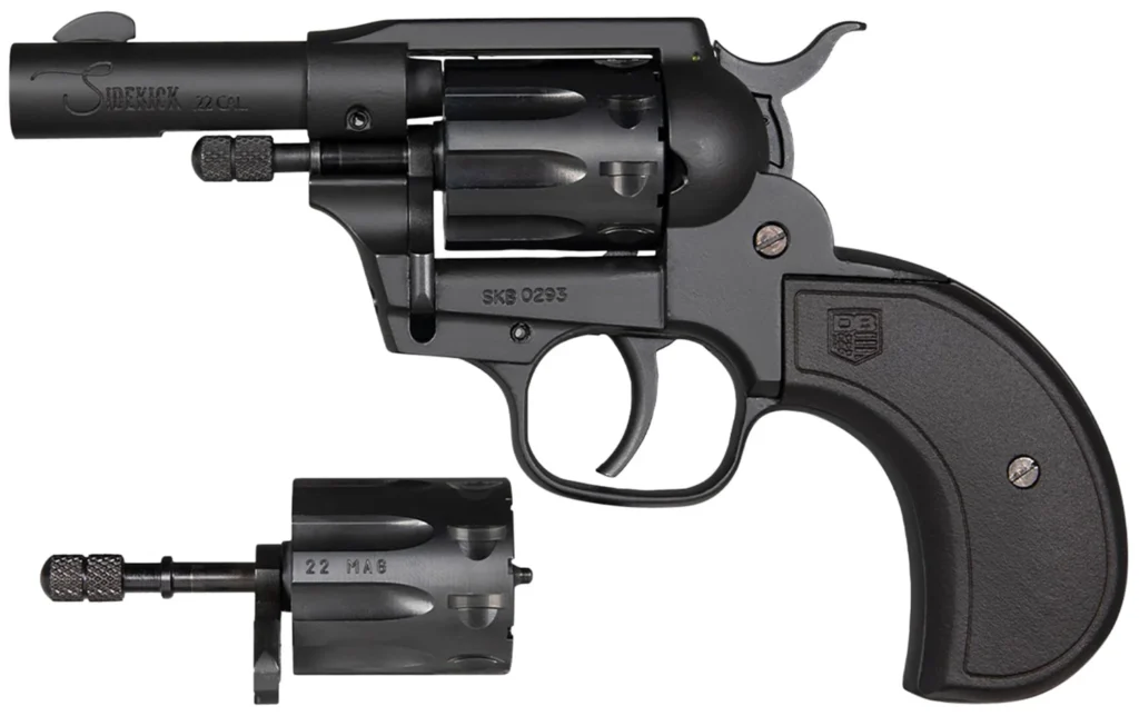 Diamondback DB0600A001 Sidekick  22 LR/22 Mag 9 Shot 3" Black Cerakote Steel Barrel & Cylinder, Zinc Alloy Frame, Black Birdshead Polymer Grip, Hammer Safety, Exposed Hammer