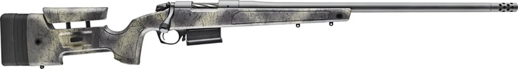 Bergara Rifles B14LM3613 B-14 Wilderness HMR 7mm PRC 5+1 24" Threaded, Sniper Gray Cerakote Barrel/Rec, Adj. SoftTouch Woodland Camo Stock with Mini-Chassis, Omni Muzzle Brake