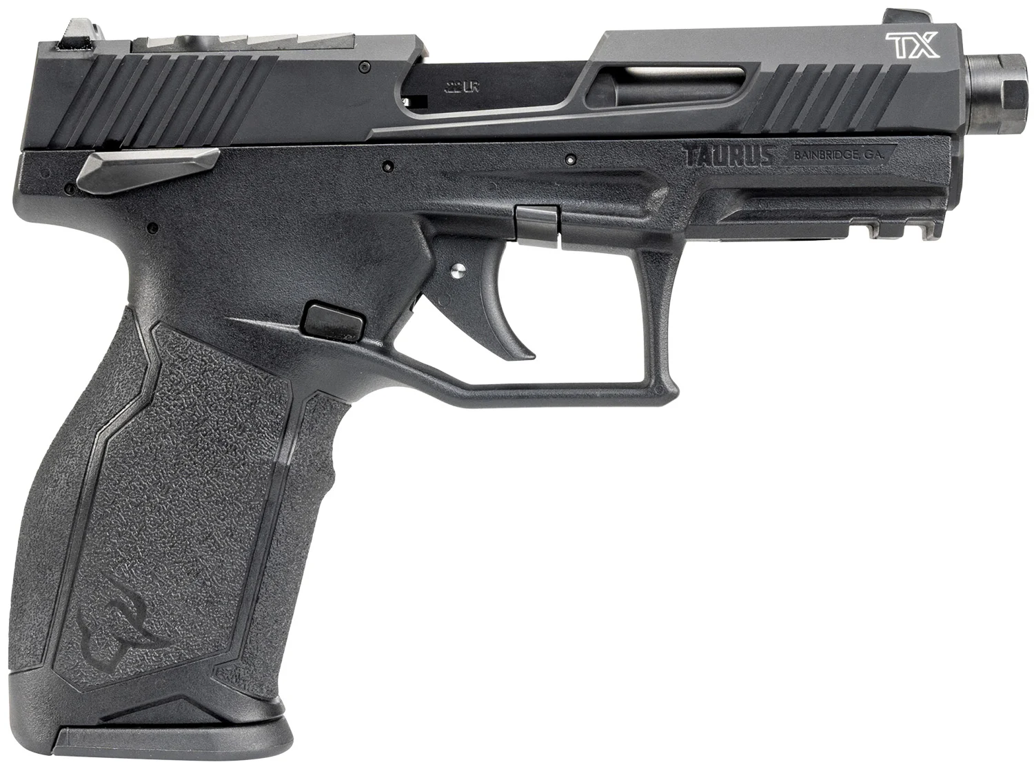 Taurus 12TX22P14110 TX22 T.O.R.O Gen 2 Full Size Frame 22 LR 10+1 4.10" Matte Black Threaded Barrel, Black Cerakote Optic Ready/Serrated Slide, Polymer Frame w/Picatinny Rail, Right Hand
