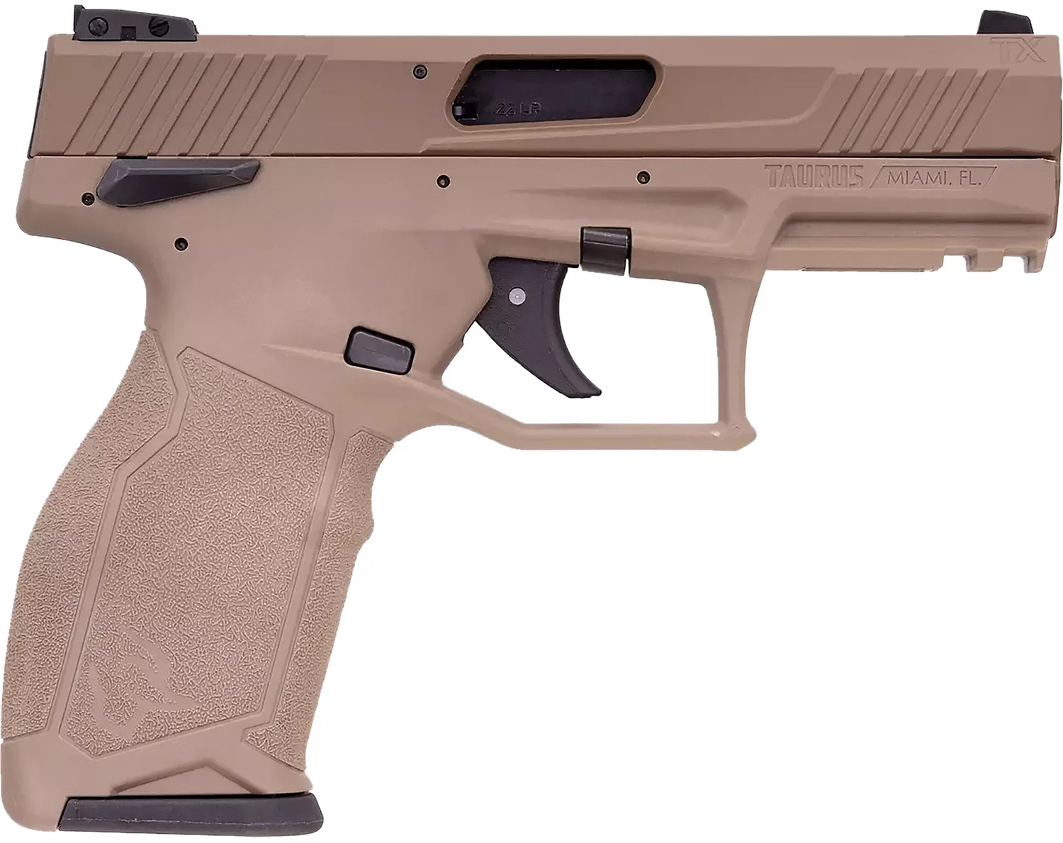 Taurus 12TX22P141F TX22 T.O.R.O Gen 2 Full Size Frame 22 LR 16+1/22+1 4.10" Matte Black Threaded Barrel, Optic Ready/Serrated Slide, FDE Polymer Frame w/Picatinny Rail, Right Hand