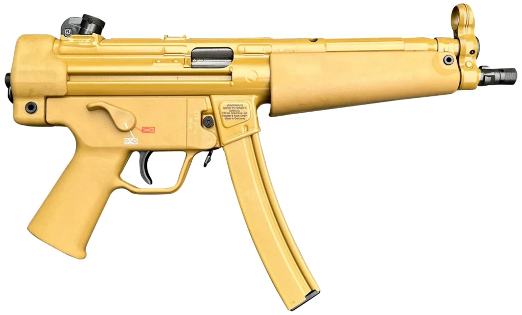 HK 81001078 SP5 RAL8000 9mmx19 30+1 8.86" Black Navy-Style Threaded Barrel, Flat Dark Earth Receiver, FDE Polymer Grip, 2 Magazines