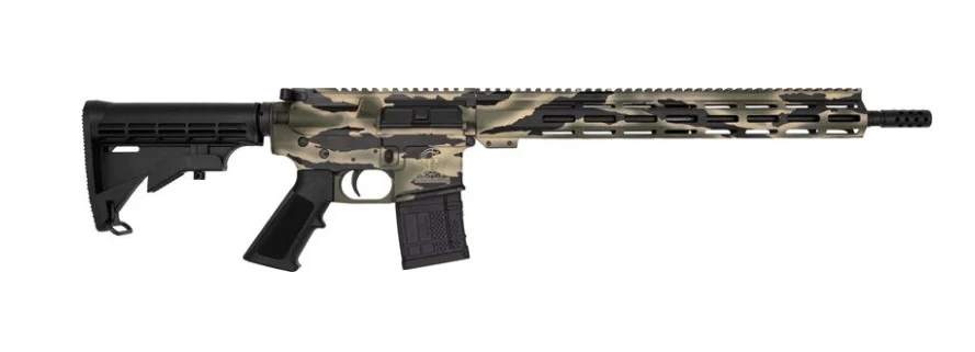 GLFA 450 BUSHMASTER RIFLE PURSUIT GREEN CAMO 18IN BARREL WITH 1:24 TWIST 15.125IN MLOK STYLE RAIL 5RD GL15450SS P-GRN