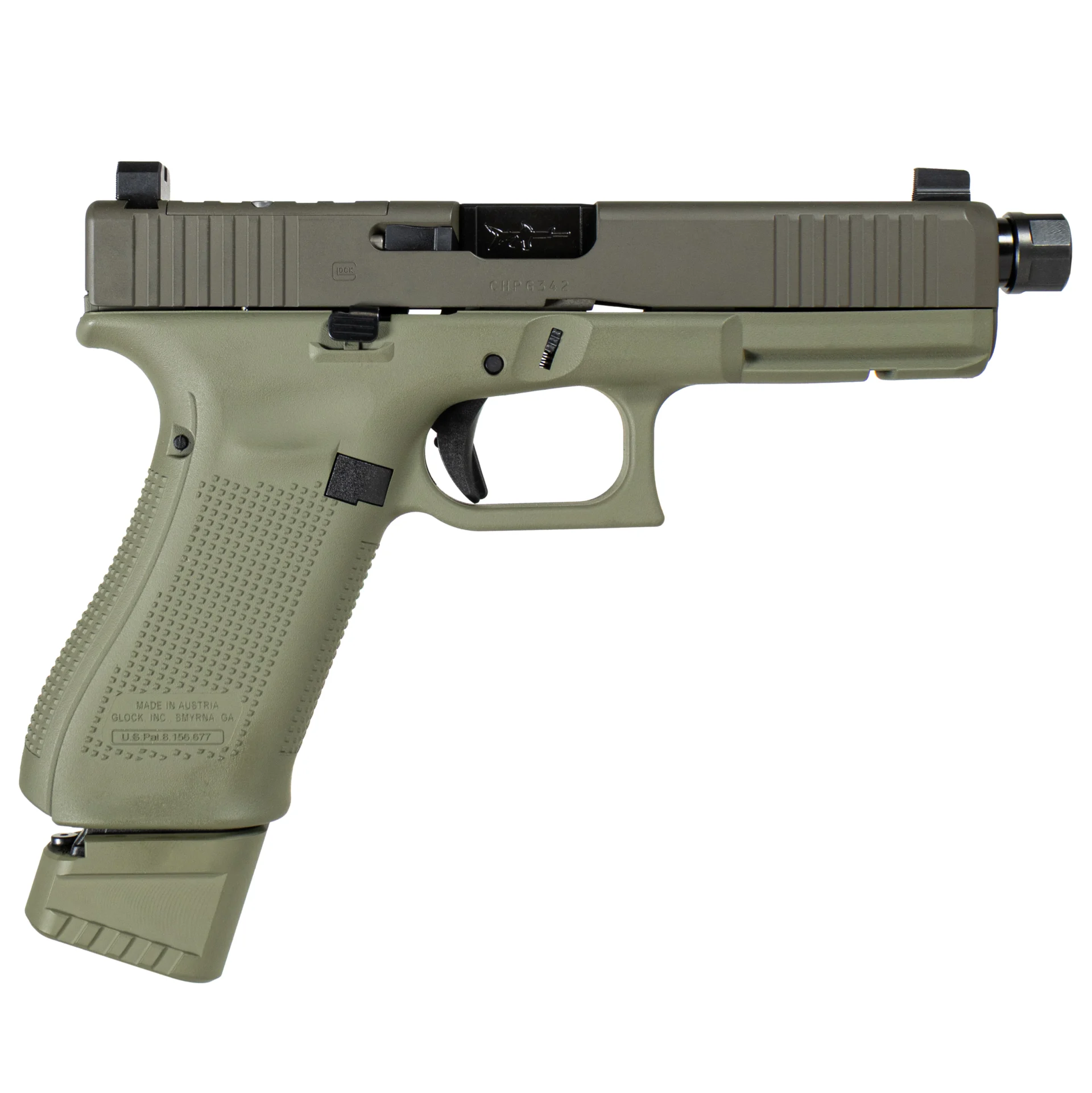 GLOCK 17V C4 OD GREEN 9MM 17RD BLACK BARREL SUPPRESSOR HEIGHTS SIGHTS OPTICS CUT PV1750203HUNT - Shark Coast Tactical