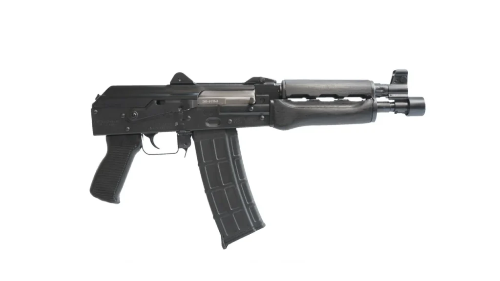 ZASTAVA USA ZPAP85 AK PISTOL 5.56 DARK WOOD, TOP RAIL, SBA3 1-30RD MAGAZINE